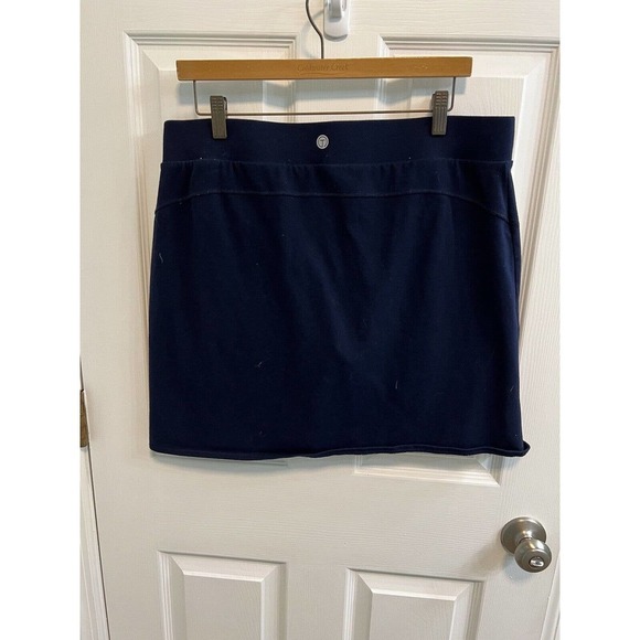 Talbots Large Navy Blue Skort Zip Pockets Cotton Blend Stretch Preowned​ - Picture 3 of 10
